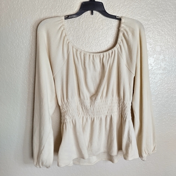 NWT Madewell Plush Smocked Square-Neck Top sz L - Picture 4 of 8